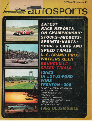 AUTO SPORTS 1964 DEC - USAS RACING FAN MAGAZINE,'65 OLDS, BONNEVILLE TRIALS*